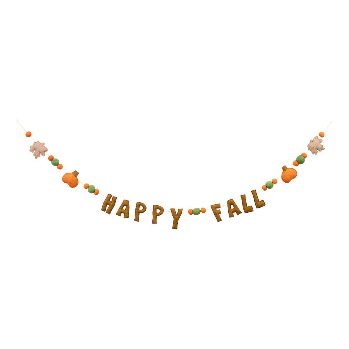 Happy Fall Pumpkin Leaves Banner