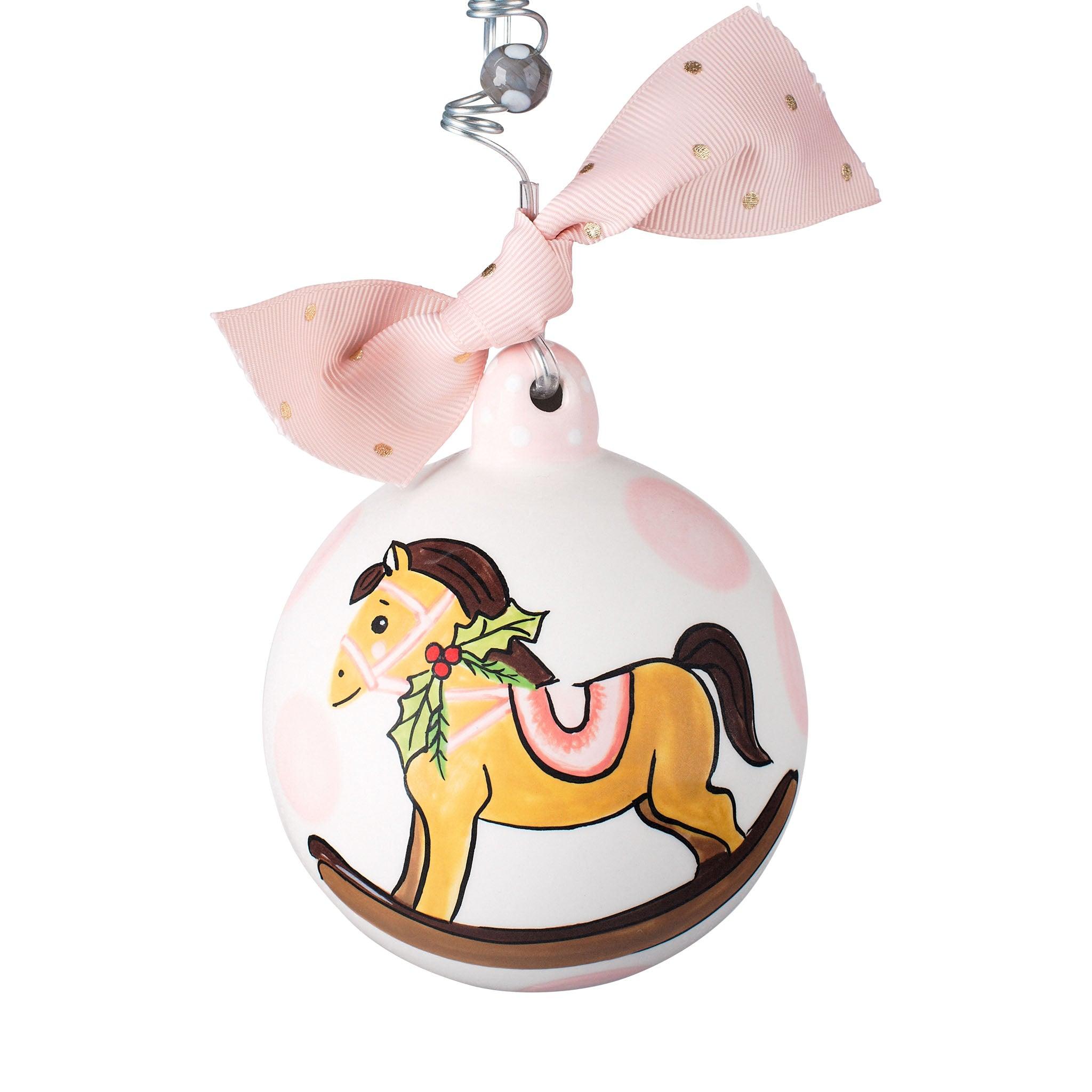 Baby's first christmas 2024 rocking horse ornament