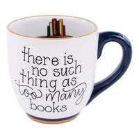 Too Many Books Blue Mug