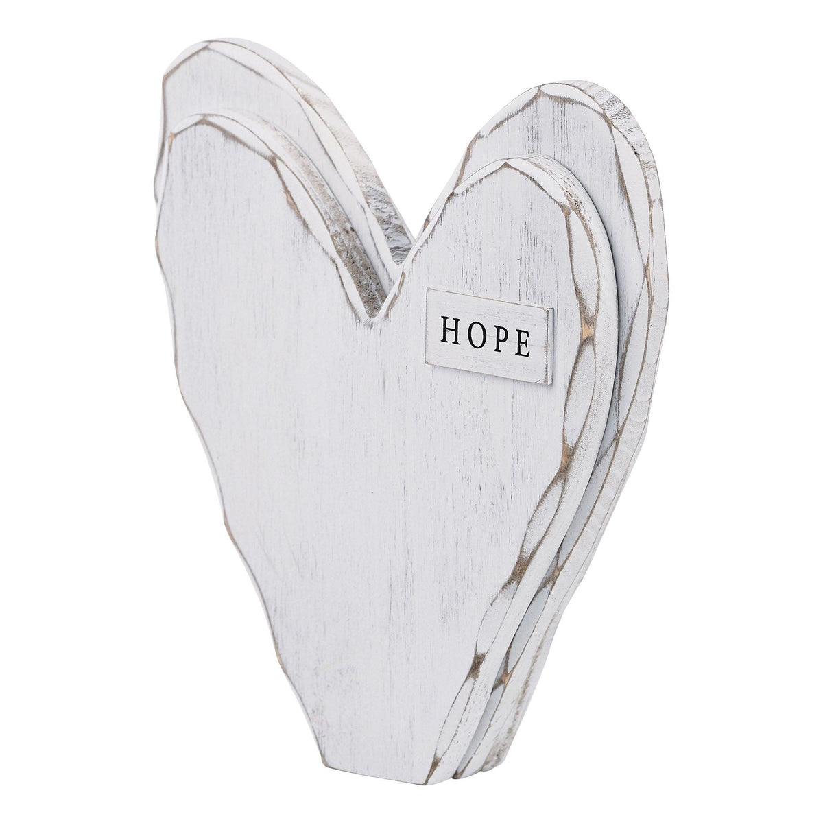 Hope White Wooden Heart