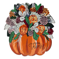 Floral Wooden Pumpkin