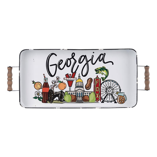 State of Georgia Landmark Enamel Tray - GLORY HAUS 