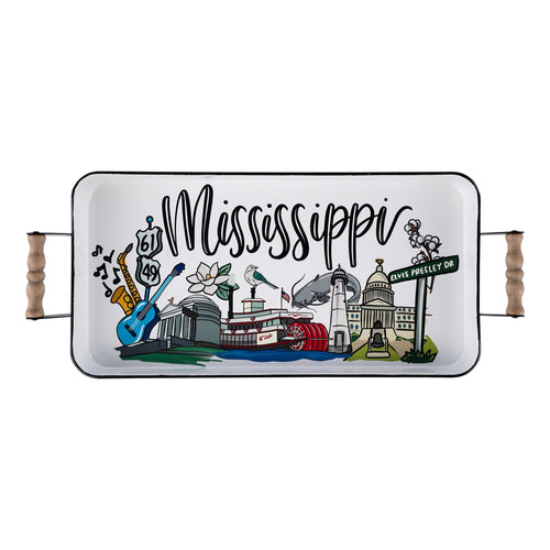 State of Mississippi Landmark Enamel Tray - GLORY HAUS 