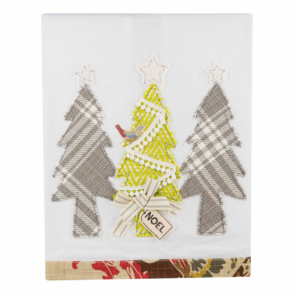 BALSAM & FIR KITCHEN TEA TOWELS (3 ) MERRY CHRISTMAS BLACK CHECK GOLD TREE  NWT