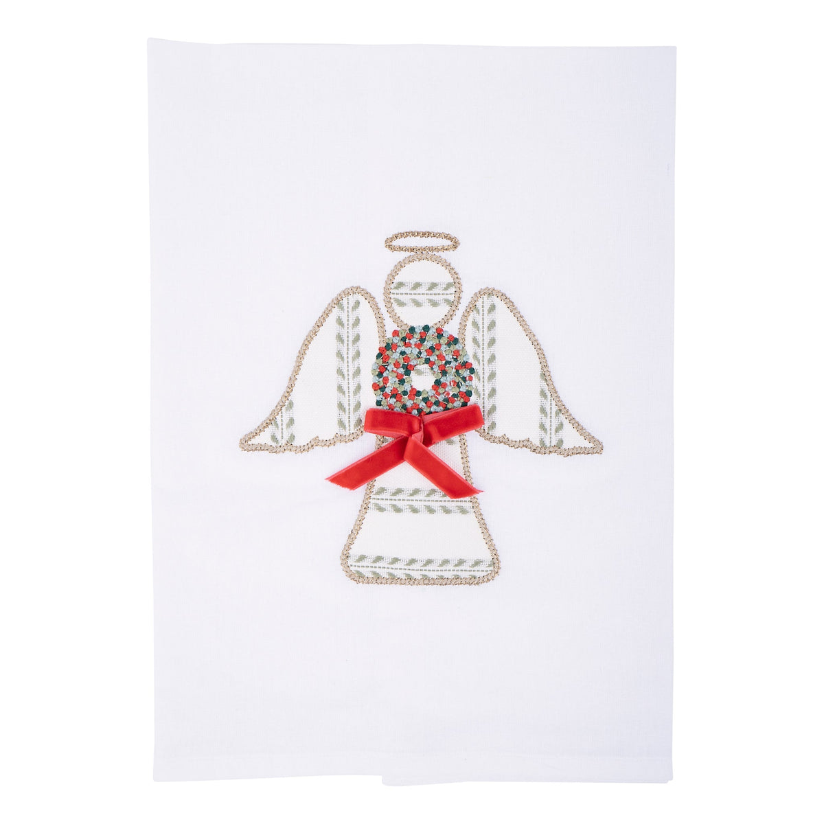 Christmas Wreath Angel Tea Towel