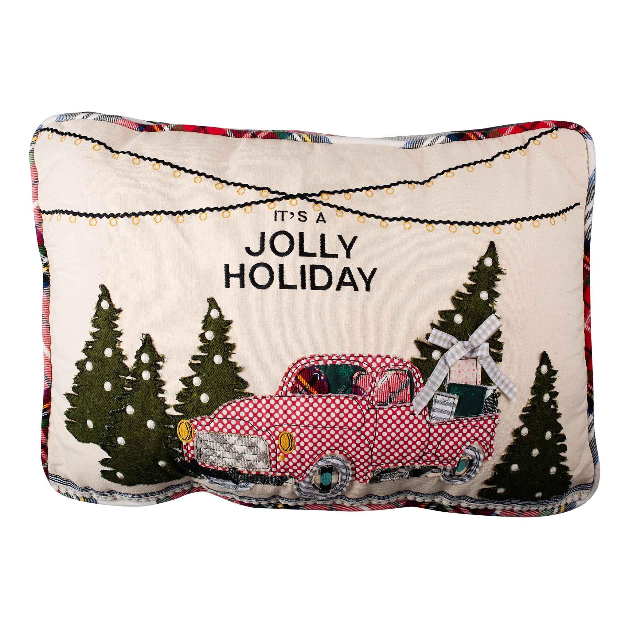 Jolly Holiday Truck Pillow GLORY HAUS