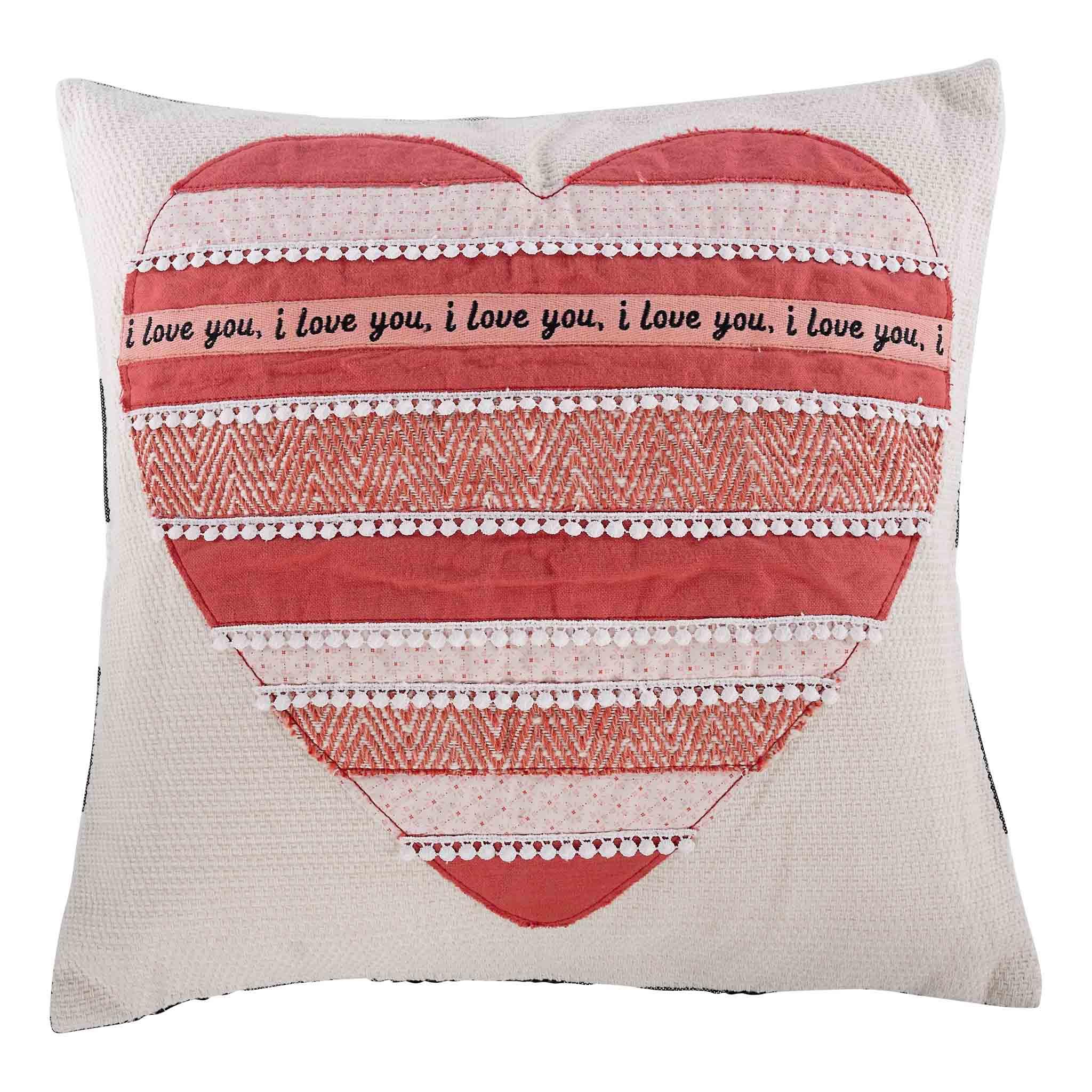 I Love You I Love You Heart Fair Trade Pillow for Valentine s Decor GLORY HAUS