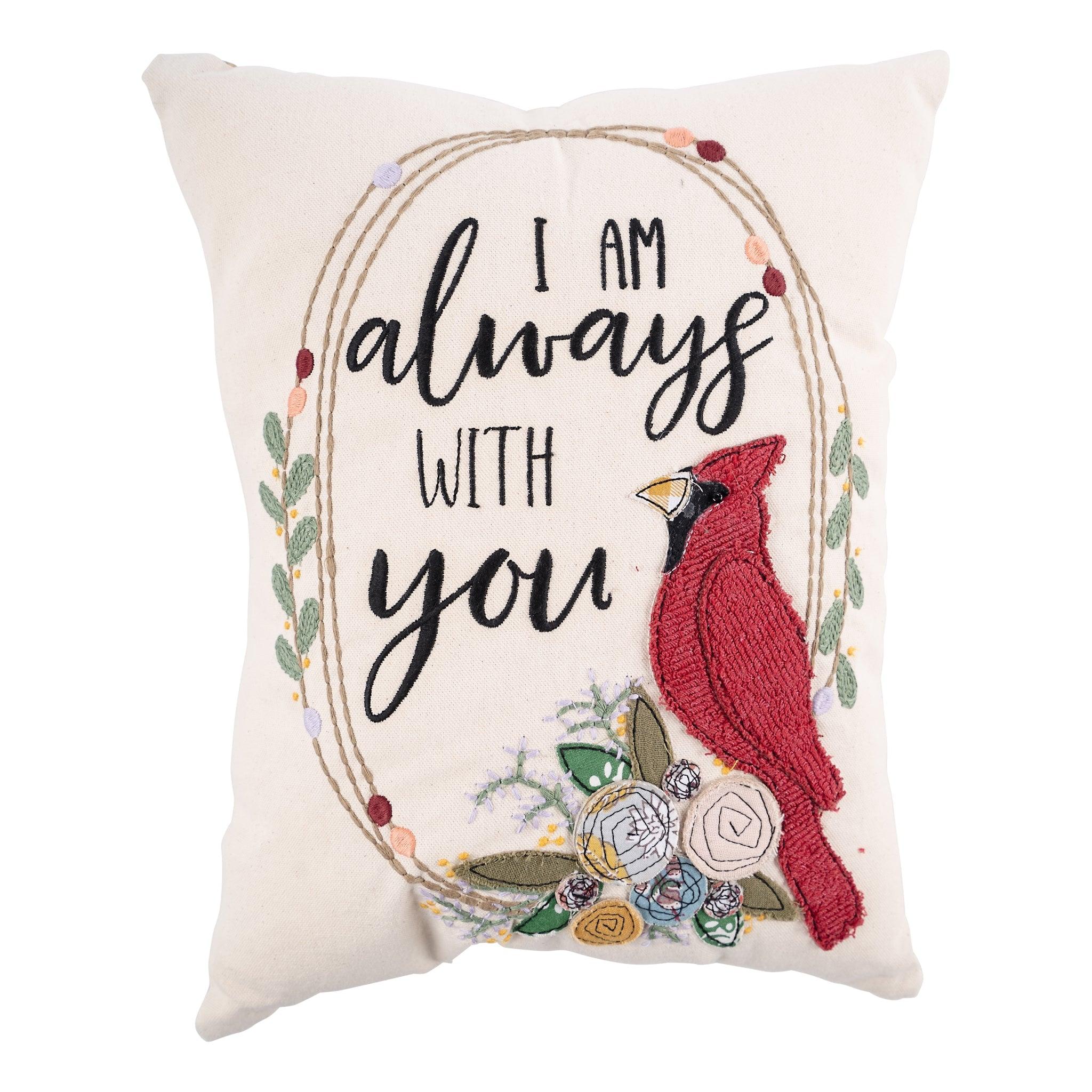 Get Cozy with Cardinals with the Red Bird Wreath Fair Trade Pillow GLORY HAUS