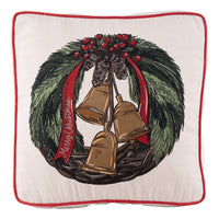 Merry Christmas Woodland Wreath Pillow