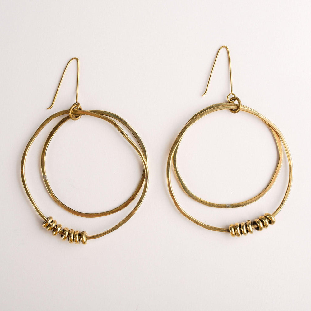 Simple Hammered Brass Earrings - Happy Hour Projects